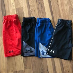 4 pair boys Under Armour athletic shorts